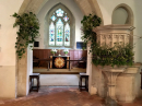 Nave arch and pulpit