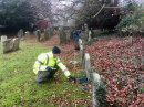 Row "A" (West Wall) Duncan noting down the headstone details with Rick in the distance